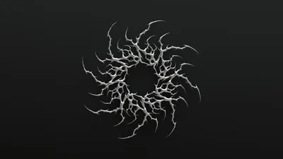 Dark Gothic Cybersigilism Spiral Black/Dark Wallpaper 4K 1920x1081 Dark, Gothic, Cybersigilism, Spiral, Of, Jagged, White, Tendrils, Black, Gradient, Desktop, Blue, Gray, Brown, Ultrawide, Full HD