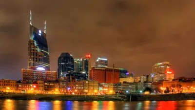 Sleek Nashville Wallpaper World Wallpaper 4K 2560x1440 Nashville, Tennessee, Night, Skyline, Reflected, On, The, River, Man-made, City, Lights, Modern, Brown, Ultrawide, QHD