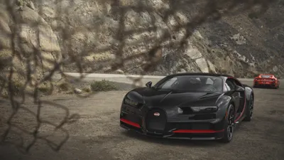 Sleek Black Chiron Cars Wallpaper 4K 5472x3084 A, Sleek, Black, Bugatti, Chiron, Supercar, Parked, On, Rugged, Road, Captured, Stunning, Gray, Ultrawide, 4k
