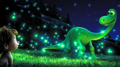 Good Dinosaur Movie Glowing Black/Dark Wallpaper 4K 3840x2160 Hd, Desktop, Wallpaper, Of, The, Good, Dinosaur, Movie, Featuring, Glowing, Green, Young, Brown, Ultrawide, 4k