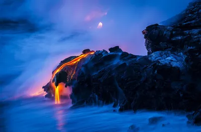 Captivating Glowing Lava Cascading Dark Black/Dark Wallpaper 4K 1920x1260 A, Captivating, Hd, Desktop, Wallpaper, Of, Glowing, Lava, Cascading, Over, Dark, Volcanic, Red, Ultrawide, Full HD