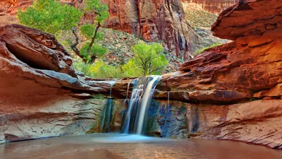 Golden Serene Wallpaper Nature Wallpaper 4K 1920x1080 Hd, Desktop, Wallpaper, Featuring, A, Serene, Canyon, Landscape, Cascading, Waterfall, Lush, Greenery, Gray, Brown, Ultrawide, Full HD