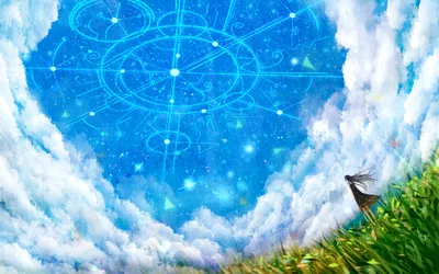 Serene Anime Figure Space Wallpaper 4K 1920x1200 A, Serene, Anime, Scene, Featuring, Figure, Standing, Lush, Field, Gazing, Starry, Sky, Pink, Yellow, Ultrawide, Full HD
