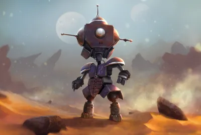 Sci Robot Alien Desert Nature Wallpaper 4K 1920x1298 Hd, Pc, Desktop, Wallpaper:, Sci-fi, Robot, On, An, Alien, Desert, Moons, Misty, Gray, Landscape, Full HD