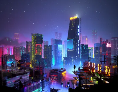 Sleek Futuristic Wallpaper Space Wallpaper 4K 2800x2187 Futuristic, Sci‑fi, Cityscape, With, Towering, Skyscrapers, Illuminated, By, Neon, Lights, Under, Starry, Brown, Square, QHD