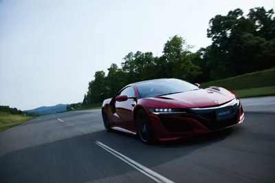 Sleek Red Nsx Cars Wallpaper 4K 4096x2731 A, Sleek, Red, Honda, Nsx, Supercar, Speeds, Down, Tree-lined, Road, Captured, Stunning, White, Landscape, 4k