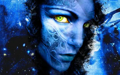 Calm Artistic Wallpaper Fantasy Wallpaper 4K 1680x1050 An, Artistic, Rendering, Of, A, Woman's, Face, With, Woman, 039, Vivid, Blue, Pink, White, Ultrawide