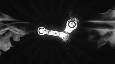 Steam Logo Surrounded Dynamic Black Technology Wallpaper 4K 3840x2160 A, Striking, Hd, Wallpaper, Featuring, The, Steam, Logo, Surrounded, Dynamic, Black, White, Ultrawide, 4k