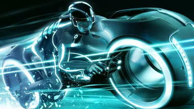 Dynamic Tron Legacy Light Cycle Abstract Wallpaper 4K 1920x1080 A, Dynamic, Scene, From, Tron:, Legacy, Featuring, Light, Cycle, Rider, Futuristic, White, Orange, Ultrawide, Full HD