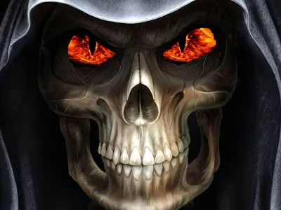 Sleek Dark Wallpaper Black/Dark Wallpaper 4K 1600x1200 Hd, Pc, Desktop, Wallpaper, Of, A, Dark, Skull, Fiery, Orange, Eyes, Glowing, Gray, White, Landscape