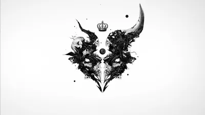 Golden Dark Wallpaper Black/Dark Wallpaper 4K 1920x1079 Dark, Horned, Skull, Rendered, In, Black, Ink, Splatter, Crown, Abstract, Symbols, White, Ultrawide, Full HD