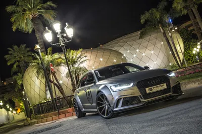 Silver Rs6 Street Cars Wallpaper 4K 2500x1667 A, Silver, Audi, Rs6, Parked, On, Street, Night, Surrounded, Palm, Trees, Illuminated, Gray, White, Landscape, Full HD