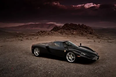 Crisp Sleek Wallpaper Cars Wallpaper 4K 3636x2434 Hd, Desktop, Wallpaper, Featuring, A, Sleek, Black, Ferrari, Enzo, Supercar, Parked, Rugged, Gray, Brown, Landscape, QHD