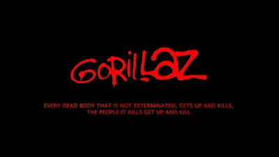 Serene Gorillaz Wallpaper Black/Dark Wallpaper 4K 1920x1080 Hd, Pc, Desktop, Wallpaper, Featuring, The, Gorillaz, Logo, Red, Bold, Music-themed, Quote, Black, Ultrawide, Full HD