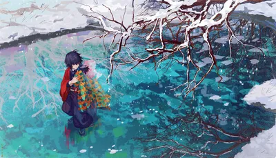 Misty Giyuu Wallpaper Nature Wallpaper 4K 1920x1097 Hd, Wallpaper, Of, Giyuu, Tomioka, From, Demon, Slayer, Kimetsu, Yaiba, Depicted, White, Blue, Ultrawide, Full HD