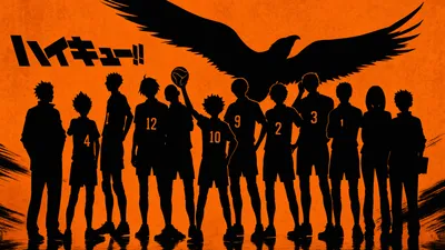 Haiky Black Silhouettes Black/Dark Wallpaper 4K 3840x2160 Haikyū!!, 4k, Ultra, Hd, Pc, Desktop, Wallpaper:, Black, Silhouettes, Karasuno, Volleyball, Orange, Ultrawide