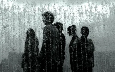 Moody Dark Wallpaper Black/Dark Wallpaper 4K 1920x1200 Dark, Hd, Pc, Desktop, Wallpaper, And, Background, Five, Silhouetted, Figures, Seen, Through, Gray, White, Ultrawide, Full HD