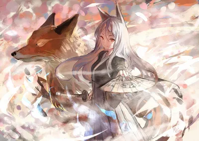 Anime Pixiv Fantasia Silver Animals Wallpaper 4K 1440x1018 Anime-style, Hd, Desktop, Wallpaper, From, Pixiv, Fantasia, Featuring, Silver-haired, Girl, Fox, Ears, White, Landscape
