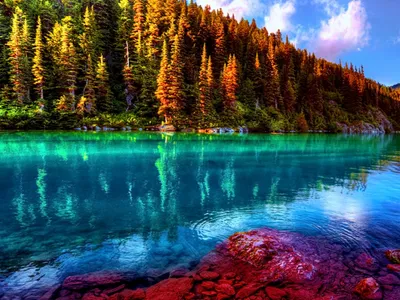 Lake Mountains Nature Nature Wallpaper 4K 1600x1200 Lake, In, The, High, Mountains, White, Pink, Landscape