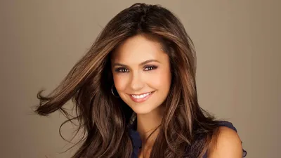 Vibrant Close Celebrity Abstract Wallpaper 4K 1920x1080 A, Vibrant, Close-up, Of, Celebrity, Nina, Dobrev, Featuring, Her, Smiling, Flowing, Hair, Gray, Ultrawide, Full HD