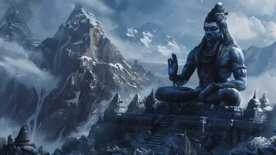 Dreamy Majestic Wallpaper Nature Wallpaper 4K 2912x1632 Hd, Desktop, Wallpaper, Featuring, A, Majestic, Depiction, Of, Hindu, Deity, Shiva, Mahadev, Gray, Ultrawide, QHD
