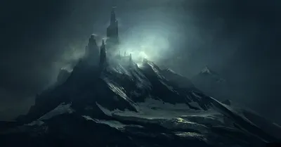 Mystical Mountain Landscape Towering Castle Nature Wallpaper 4K 2500x1308 A, Stunning, Hd, Wallpaper, Featuring, Mystical, Mountain, Landscape, Towering, Castle, Shrouded, Fog, Gray, Ultrawide, Full HD