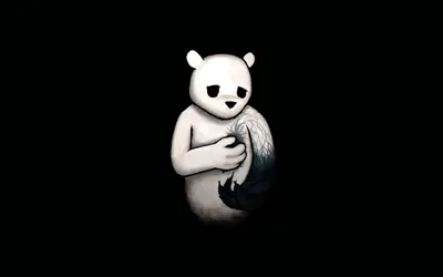 Dark Artistic Solitary White Bear Black/Dark Wallpaper 4K 1920x1200 Dark, Artistic, Hd, Pc, Desktop, Wallpaper, And, Background, Solitary, White, Bear, Cradling, Ultrawide, Full HD