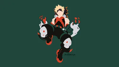 Minimalist Vector Art Katsuki Bakugou Minimal Wallpaper 4K 1920x1080 Minimalist, Vector, Art, Of, Katsuki, Bakugou, From, My, Hero, Academia, Dynamic, Pose, White, Ultrawide, Full HD