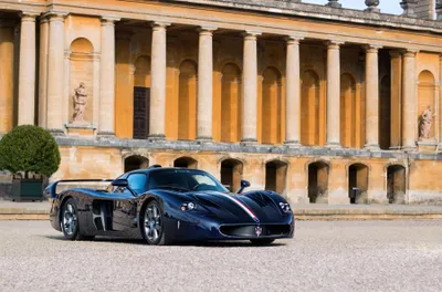 Sleek Black Mc12 Supercar Front Cars Wallpaper 4K 3600x2379 A, Sleek, Black, Maserati, Mc12, Supercar, Parked, In, Front, Historic, Building, Classical, Gray, White, Ultrawide, QHD