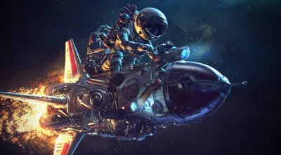 Astronaut Rides Futuristic Rocket Surrounded Space Wallpaper 4K 5000x2771 An, Astronaut, Rides, A, Futuristic, Rocket, Surrounded, By, Vastness, Space, Vibrant, Captures, Black, Brown, Ultrawide, 4k