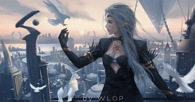 Fantasy Elf Long Silver Fantasy Wallpaper 4K 1920x1014 Fantasy, Elf, With, Long, Silver, Hair, And, Dark, Armor, Stands, City, Rooftop, White, Ultrawide, Full HD