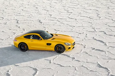 Dreamy Yellow Wallpaper Cars Wallpaper 4K 4096x2722 Yellow, Mercedes‑benz, Amg, Gt, Sports, Car, Parked, On, Textured, White, Salt, Flat, Ultrawide, 4k