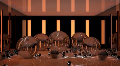 Cgi Abstract Reflective Abstract Wallpaper 4K 2560x1413 Hd, 3d, Cgi, Abstract, Desktop, Wallpaper, Featuring, Reflective, Spheres, Various, Sizes, Symmetrical, Brown, Ultrawide, QHD