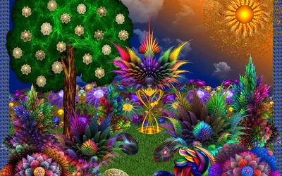 Abstract Artistic Vibrant Multicolored Abstract Wallpaper 4K 1920x1200 Abstract, Artistic, Hd, Pc, Desktop, Wallpaper, Featuring, Vibrant, Multicolored, Plants, Flowers, Under, Brown, Ultrawide, Full HD
