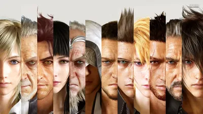 Sleek Character Wallpaper Fantasy Wallpaper 4K 1920x1080 Hd, Desktop, Wallpaper, Featuring, Character, Faces, From, (final, Fantasy, Arranged, Side, Showcasing, White, Ultrawide, Full HD