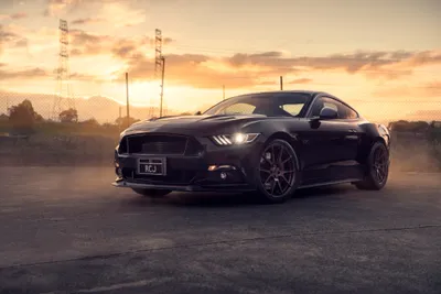 Black Mustang Muscle Car Cars Wallpaper 4K 2048x1369 Black, Ford, Mustang, Muscle, Car, Parked, On, Tarmac, Sunset, Desktop, Gray, White, Landscape, Full HD