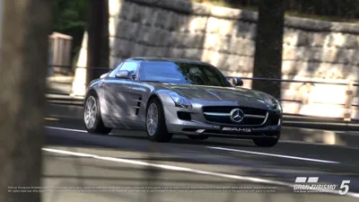 Sleek Sls Amg Car Gran Cars Wallpaper 4K 3840x2160 A, Sleek, Mercedes, Sls, Amg, Car, From, The, Gran, Turismo, Video, Game, White, Gray, Ultrawide, 4k