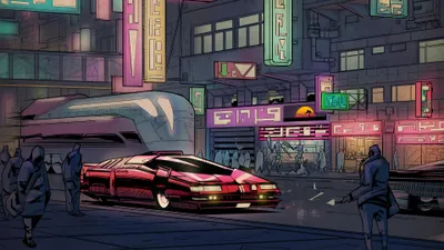 Sleek Red Wallpaper World Wallpaper 4K 3840x2160 Red, Futuristic, Car, On, A, Neon, Sci‑fi, City, Sci, Street, Pedestrians, Glowing, Gray, Ultrawide, 4k