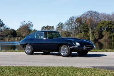 Black Jaguar Type Nature Wallpaper 4K 3600x2400 Black, Jaguar, E-type, Parked, By, A, Lakeside, Road, Trees, Clear, Sky, Captured, White, Landscape, QHD