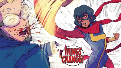 Bold Kamala Wallpaper Abstract Wallpaper 4K 1987x1118 Kamala, Khan, Comic, Ms., Marvel, Hd, Desktop, Wallpaper, White, Blue, Ultrawide, Full HD