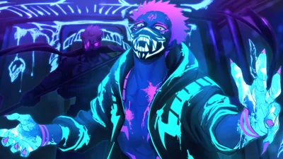 Sukuna Character Jujutsu Kaisen Abstract Wallpaper 4K 3840x2160 Sukuna, Character, From, Jujutsu, Kaisen, Anime, Featured, In, Desktop, Vibrant, Blue, Purple, Yellow, Pink, Ultrawide, 4k