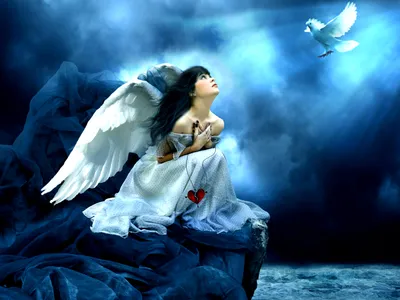 Gothic Fantasy White Winged Animals Wallpaper 4K 1600x1200 Gothic, Fantasy, Scene, Of, A, White-winged, Angel, In, Flowing, Dress, Kneeling, Rocky, White, Pink, Landscape
