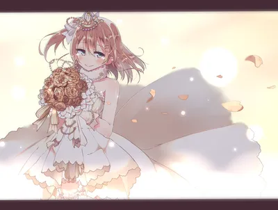 Honoka Kousaka Love Live Abstract Wallpaper 4K 2110x1594 Honoka, Kousaka, From, Love, Live, Anime, In, A, White, Wedding, Brown, Landscape, Full HD
