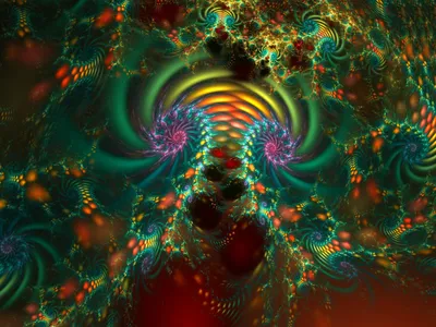 Vibrant Psychedelic Fractal Design Swirling Abstract Wallpaper 4K 1600x1200 Vibrant, Psychedelic, Fractal, Design, With, Swirling, Trippy, Colors, Forming, Abstract, Pattern, Crafted, Brown, Gray, Landscape
