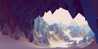 Abstract Low Poly Landscape Nature Wallpaper 4K 2400x1200 Abstract, Low-poly, Landscape, Featuring, Snow-capped, Mountains, In, A, Cgi, Style, Artistic, Serves, White, Ultrawide, Full HD