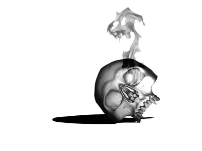 Dark Detailed Skull Space Wallpaper 4K 1600x1200 A, Dark, Hd, Desktop, Wallpaper:, Featuring, Detailed, Skull, Smoke, Rising, Set, Against, White, Gray, Landscape