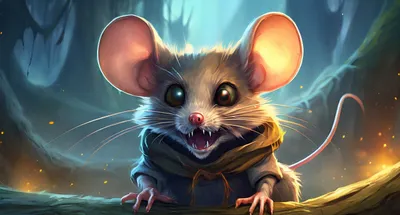 Fantasy Themed Art Expressive Rat Fantasy Wallpaper 4K 2688x1449 Hd, Fantasy-themed, Ai, Art, Of, An, Expressive, Rat, Large, Ears, Sharp, Teeth, White, Pink, Ultrawide, QHD