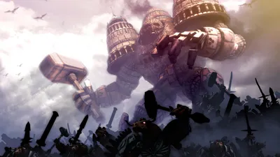 Dark Fantasy Colossal Fantasy Wallpaper 4K 1920x1080 A, Dark, Fantasy, Scene, Features, Colossal, Demigod, Wielding, Massive, Hammer, Looming, Over, White, Ultrawide, Full HD