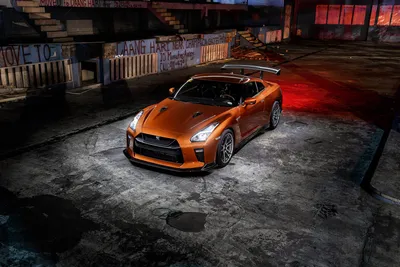 Orange Supercar Dim Industrial Cars Wallpaper 4K 1920x1280 Orange, Nissan, Gt-r, Supercar, Parked, In, A, Dim, Industrial, Garage, Dramatic, Lighting, Gray, Landscape, Full HD