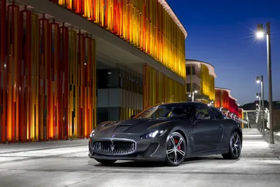 Silver Granturismo Supercar Grand Cars Wallpaper 4K 4096x2749 Silver, Maserati, Granturismo, Supercar, Grand, Tourer, Car, Parked, Night, Illuminated, Modern, Building, Gray, White, Landscape, 4k